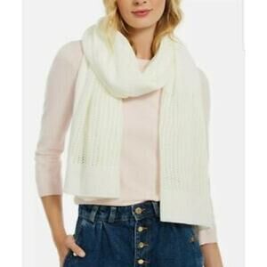 DKNY Knit Blocked Scarf Cream NWT OSFM
